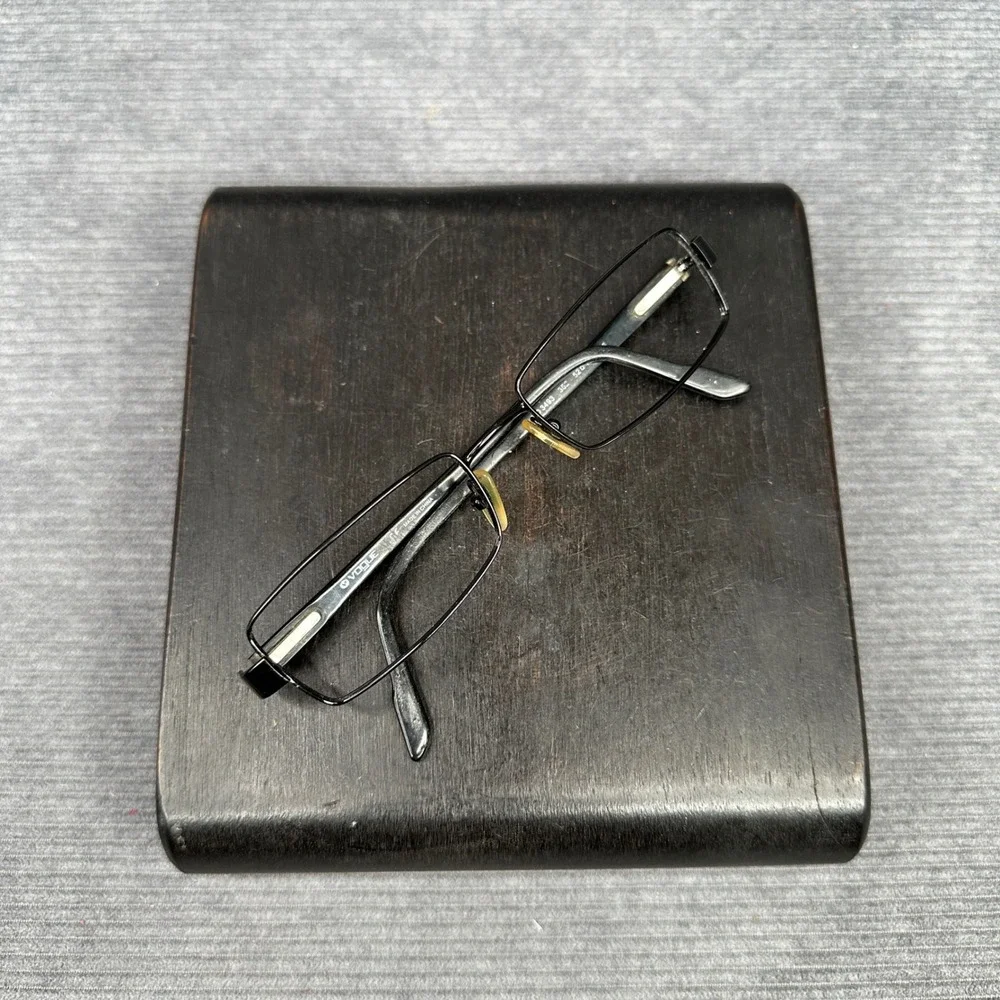 Vogue VO 3493 352 Black Metal Rectangular Y2K Eyeglasses Frames 52-18-135 Vtg